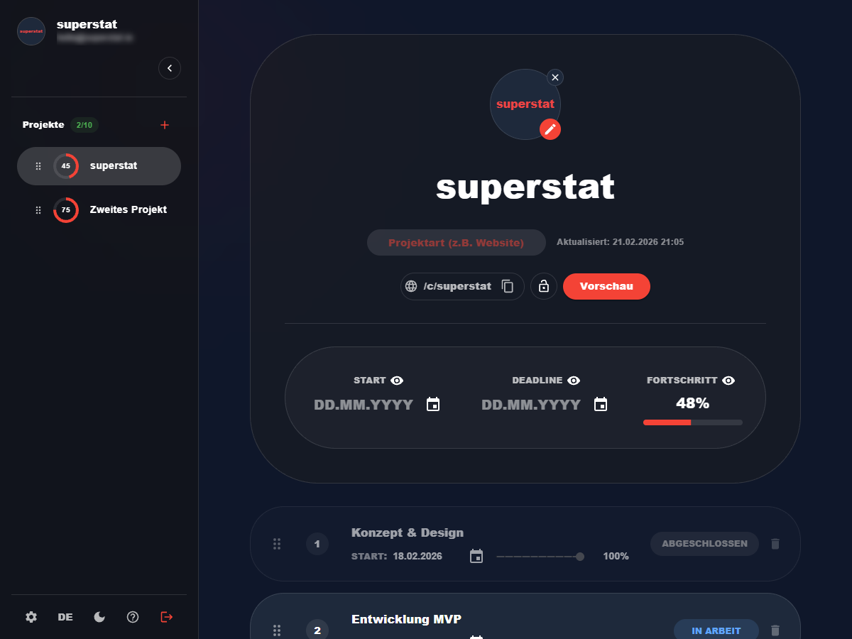 superstat | Status Updates ohne Chaos